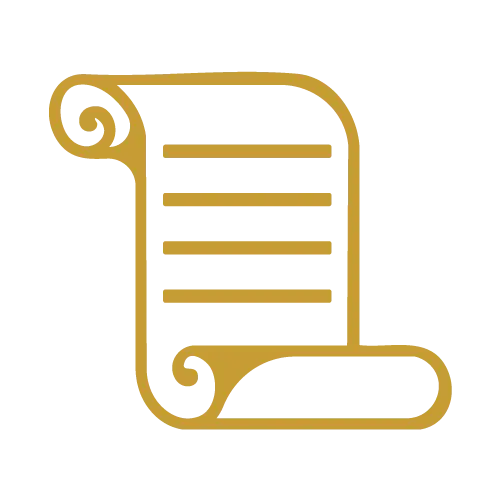 Zlatna ikonica dokumenta koja predstavlja nasledno pravo i pravne dokumente nasleđivanja